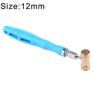 Blue plastic turntable stylus for record player, detailed close-up image of audio equipment for vinyl record reproduction, ideal for turntable accessories and DJ gear, highlighting quality and precision.