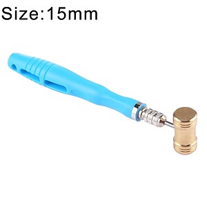 Colorful handheld device with a gold-colored component, designed for industrial or workshop use, featuring a comfortable grip and precision parts for efficient performance.