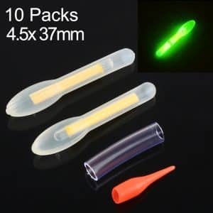10-Pack OCEAN SUN Luminous Float Night Fishing Light Sticks • 50m Visibility • 4.5 x 37mm