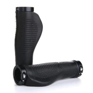 AG21 Rubber + Alloy Lock-Rings Flat Handlebar Grips for Bicycles