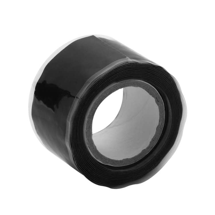 1.5M Waterproof Silicone Tape - High Temp Resistant, Multi-function 2 Roll Of Black Adhesive Tape With A Smooth Glossy Surface, Ideal For Packaging, Sealing, And Industrial Use. Durable And Versatile Tape Suitable For Various Applications.