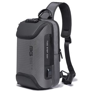 BANGE Men's Security USB Chest Bag - Portable Outdoor Shoulder Sling