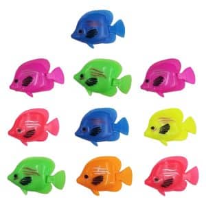 10 PCS Plastic Floating Fake Fish for Aquarium, 5x3cm, Realistic Decoration