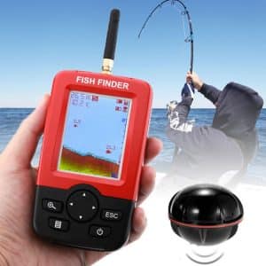 XJ-01 Wireless Fish Detector with 2.4" LCD Screen, Sonar Sensor, Water Temp Sens.