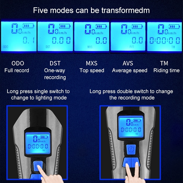 Waterproof Bike Headlight with Speaker & Stopwatch - USB Charging, 350LM 9 Waterproof Bike Headlight With Speaker &Amp; Stopwatch - Usb Charging, 350Lm - Image 9