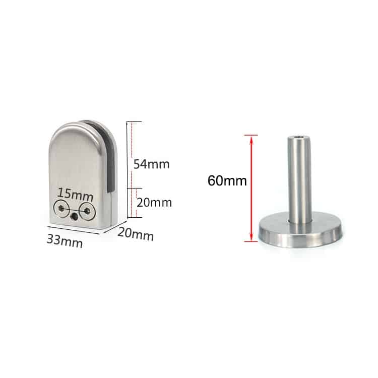 201 Stainless Steel Glass Fish Mouth Support Rod Clip for 14x60mm Rod 3 201 Stainless Steel Glass Fish Mouth Support Rod Clip For 14X60Mm Rod - Image 3