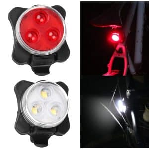 USB Rechargeable Waterproof Bike Light Set - Red + White, 160LM, 4 Modes