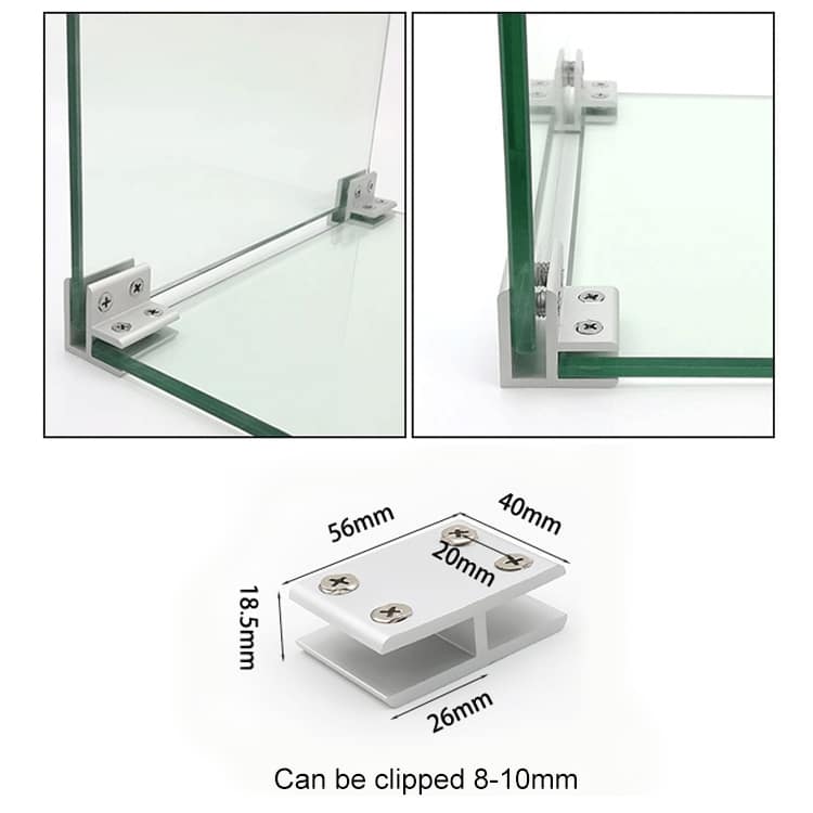 Aluminum Alloy Glass Clamp, 180° Rotation, 8-10mm Thickness • Cabinet Partition Fixing 4 Aluminum Alloy Glass Clamp, 180° Rotation, 8-10Mm Thickness • Cabinet Partition Fixing - Image 4