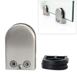 20mm Matte Stainless Steel Railing Bracket Clamp for Glass & Wood, Concave Curve