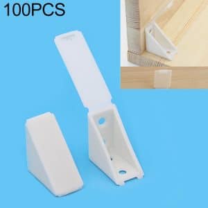 100 PCS Plastic Thickened Corner Connector Furniture Right Angle Board Bracket