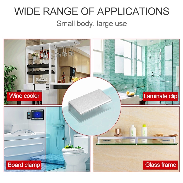 15 PCS Single Hole Aluminum Glass Fixing Clip, S, 8mm - Heavy-Duty & Efficient 4 15 Pcs Single Hole Aluminum Glass Fixing Clip, S, 8Mm - Heavy-Duty &Amp; Efficient - Image 4