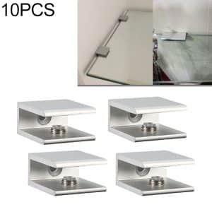 10 PCS Single Hole Glass Fixing Clip, S, Aluminum Alloy, 10mm