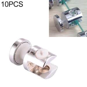 10-Pack Zinc Alloy Cylindrical Glass Fixing Clamp for 8mm Glass • Sturdy Base