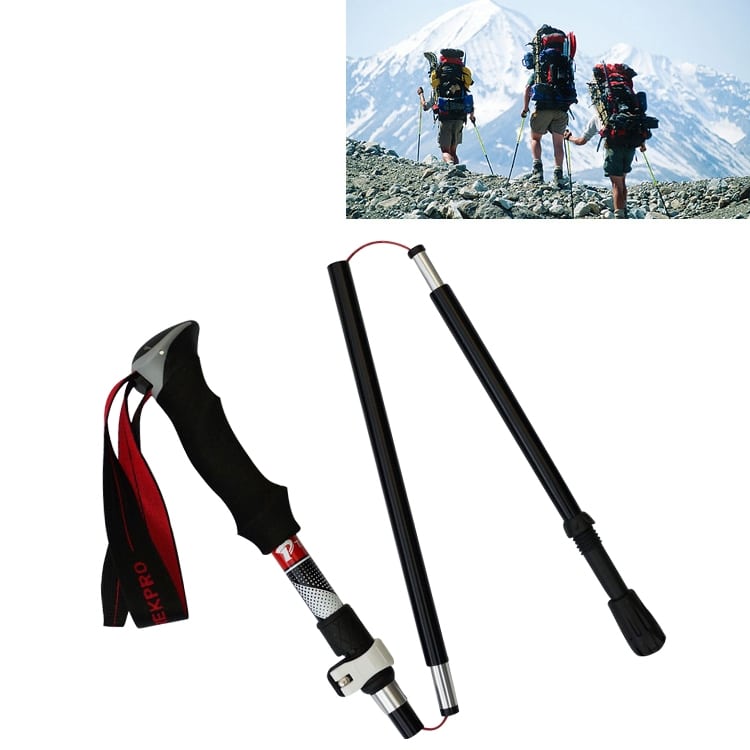 Compact 5-Node Folding Alpenstocks for Trekking, Aluminum Alloy, 28.5CM 1 Compact 5-Node Folding Alpenstocks For Trekking, Aluminum Alloy, 28.5Cm