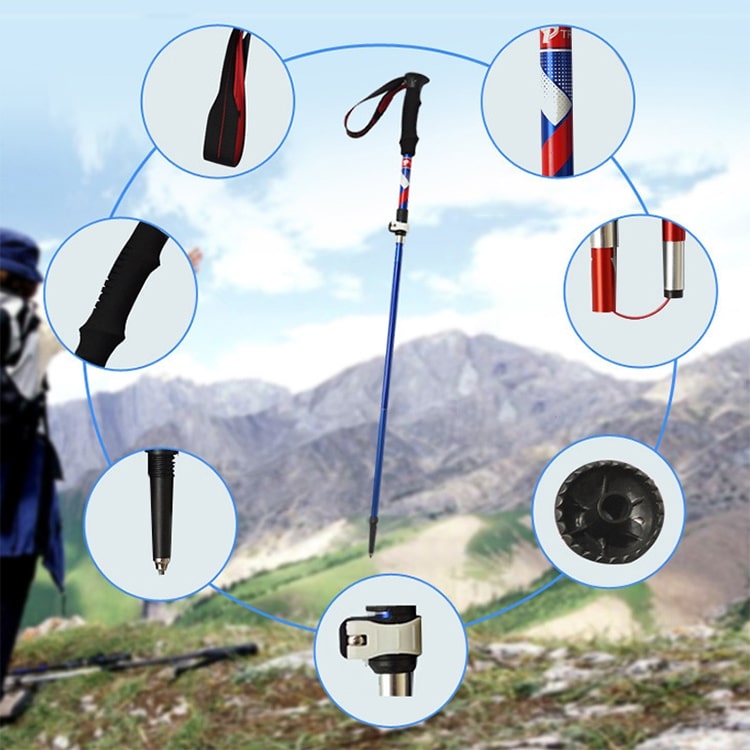 Compact 5-Node Folding Alpenstocks for Trekking, Aluminum Alloy, 28.5CM 3 Compact 5-Node Folding Alpenstocks For Trekking, Aluminum Alloy, 28.5Cm - Image 3