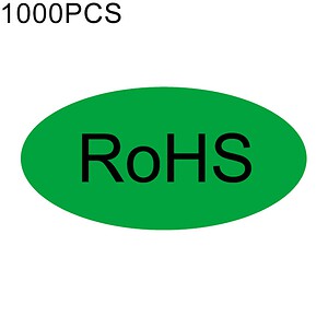 RoHS compliant electronic component label for sustainable and eco-friendly manufacturing. Certified for safety and environmental standards. Ideal for electronics and hardware products.