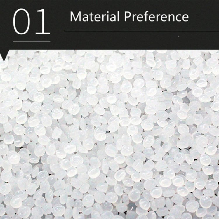 Air Cushion Packaging Bags 14x22cm (100pcs) - Protective Mailing Solution 5 White Plastic Pellets Used In Manufacturing, Illustrating Material Preference For High-Quality Raw Plastic Materials.