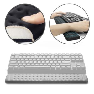 Memory foam keyboard wrist rest for ergonomic comfort and support.