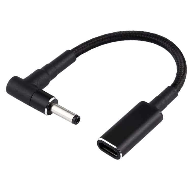 100W 18.5-20V Elbow to USB-C Adapter Cable 4.0x1.35mm Nylon Braid - Fast Charging 2 100W 18.5-20V Elbow To Usb-C Adapter Cable 4.0X1.35Mm Nylon Braid - Fast Charging - Image 2