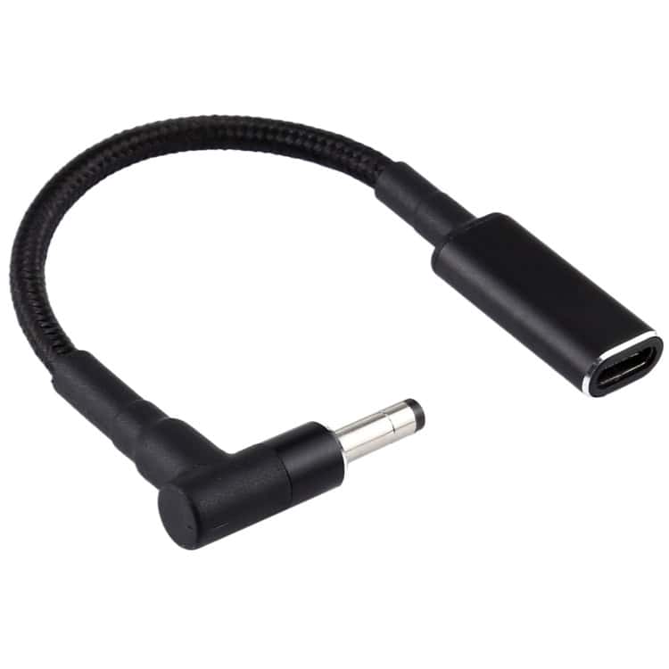 100W 18.5-20V Elbow to USB-C Adapter Cable 4.0x1.35mm Nylon Braid - Fast Charging 3 100W 18.5-20V Elbow To Usb-C Adapter Cable 4.0X1.35Mm Nylon Braid - Fast Charging - Image 3