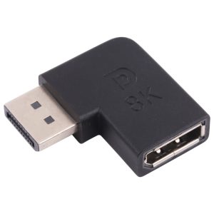 Ultra-HD 8K DisplayPort Male to DisplayPort Female Elbow Adapter