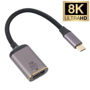 Ultra-HD 8K 60Hz HDMI to USB-C Adapter Cable, Female to Male Connection