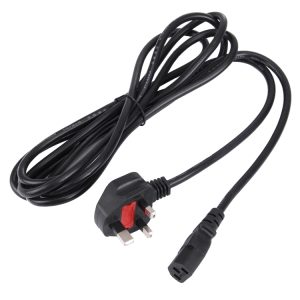 3m UK Plug to C13 Power Cable with Fuse for PC, Printers & Scanners