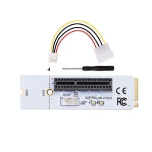 NGFF M.2 to PCI-E Graphics Card Adapter with LED & 4 Pin Power Cable
