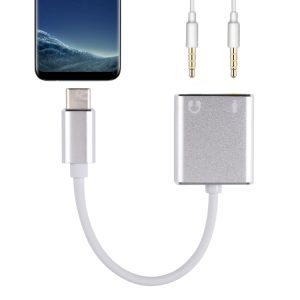 Silver USB-C to 3.5mm Jack Sound Card • Enhanced Audio Quality