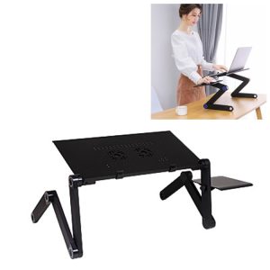 360° Foldable Aluminium Laptop Stand with Double Fans & Mouse Pad | 420mm x 260mm