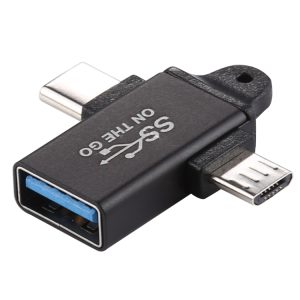 USB 3.0 Type-C / USB-C + Micro Male Adapter, Aluminium Alloy - Fast Data Transfer