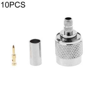 10 PCS TNC Male RF Coax Connector Set for Cable RG58 RG142 RG400 LMR195