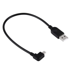 28cm Mini USB to USB Data/Charging Cable - 90° Left Angle Design