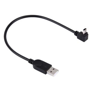 28cm 90 Degree Mini USB to USB Data/Charging Cable for Fast Connectivity