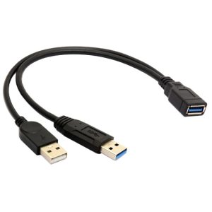 USB 3.0 Female to USB 2.0 + 3.0 Male Cable for Computer/Laptop 29cm Length