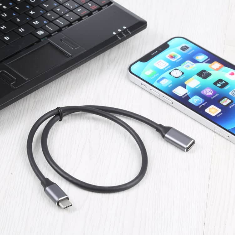 USB-C Male to USB-C Female Adapter Cable, 50cm Length - Extend & Connect Effortlessly 4 Usb-C Male To Usb-C Female Adapter Cable, 50Cm Length - Extend &Amp; Connect Effortlessly - Image 4