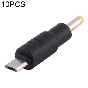 10-Piece 4.0 x 1.7mm Micro USB DC Power Plug Connectors - Essential Power Solution