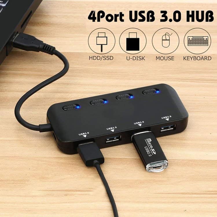 High-Speed USB-C Hub with 4 x USB 3.0 Ports and Switch 3 High-Speed Usb-C Hub With 4 X Usb 3.0 Ports And Switch - Image 3