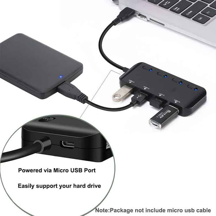 High-Speed USB-C Hub with 4 x USB 3.0 Ports and Switch 4 High-Speed Usb-C Hub With 4 X Usb 3.0 Ports And Switch - Image 4