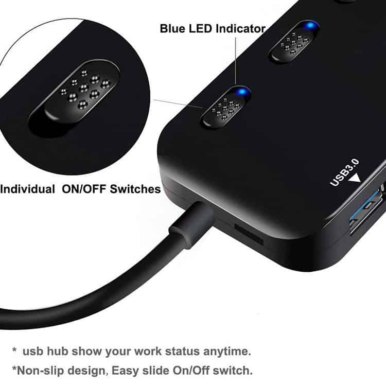 High-Speed USB-C Hub with 4 x USB 3.0 Ports and Switch 5 High-Speed Usb-C Hub With 4 X Usb 3.0 Ports And Switch - Image 5