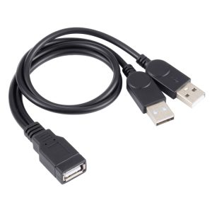 USB Splitter Cable, 30cm Length, 1 USB Female to 2 USB Male Ports
