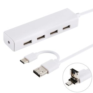 Ultimate 3-in-1 USB Hub with 4x USB 2.0 Ports - Fast Data Transfer, Compact (70)