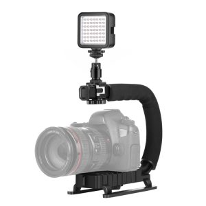 PULUZ U/C Shape Handheld Stabilizer + LED Light Kit for SLR & DV Cameras