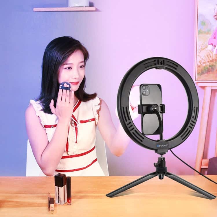 10.2" Dual-color LED Selfie Light + Tripod: Dimmable, RGBWW, 168 LEDs 12 10.2&Quot; Dual-Color Led Selfie Light + Tripod: Dimmable, Rgbww, 168 Leds - Image 12