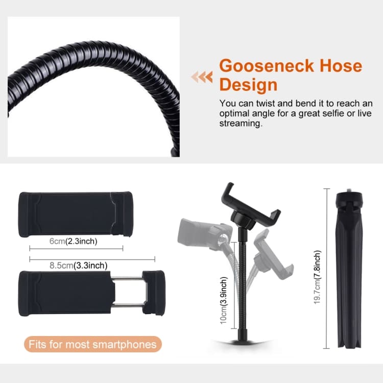 10.2" Dual-color LED Selfie Light + Tripod: Dimmable, RGBWW, 168 LEDs 4 10.2&Quot; Dual-Color Led Selfie Light + Tripod: Dimmable, Rgbww, 168 Leds - Image 4