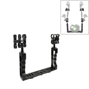 PULUZ Dual Handle Aluminium Tray Stabilizer for Underwater Camera Housings