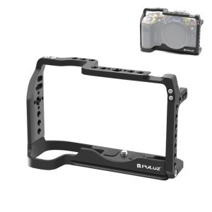Black PULUZ camera cage designed for DSLR or mirrorless cameras with multiple mounting points.