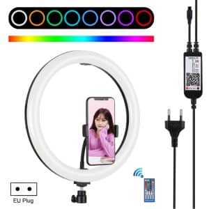 30cm Pink RGB Dimmable LED Ring Light for Selfie Photography & Videos