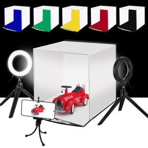 PULUZ 30cm Folding Ring Light Studio Tent Box Kit with 6 Backdrops - 31cm x 31cm