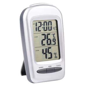 LCD Digital Desk Indoor Thermometer Hygrometer with Date/Clock/Freezing Warning